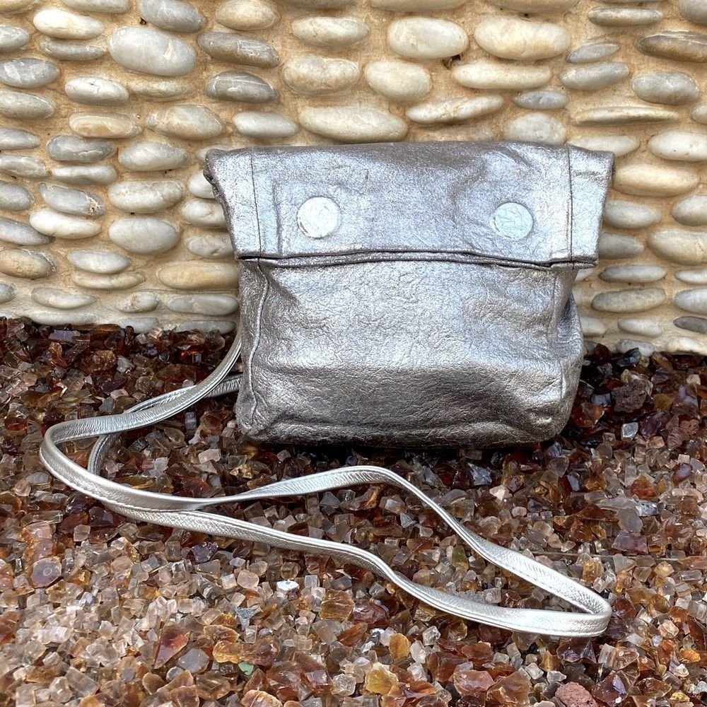 Metallic Silver Crossbody Bag - Compact Everyday Style